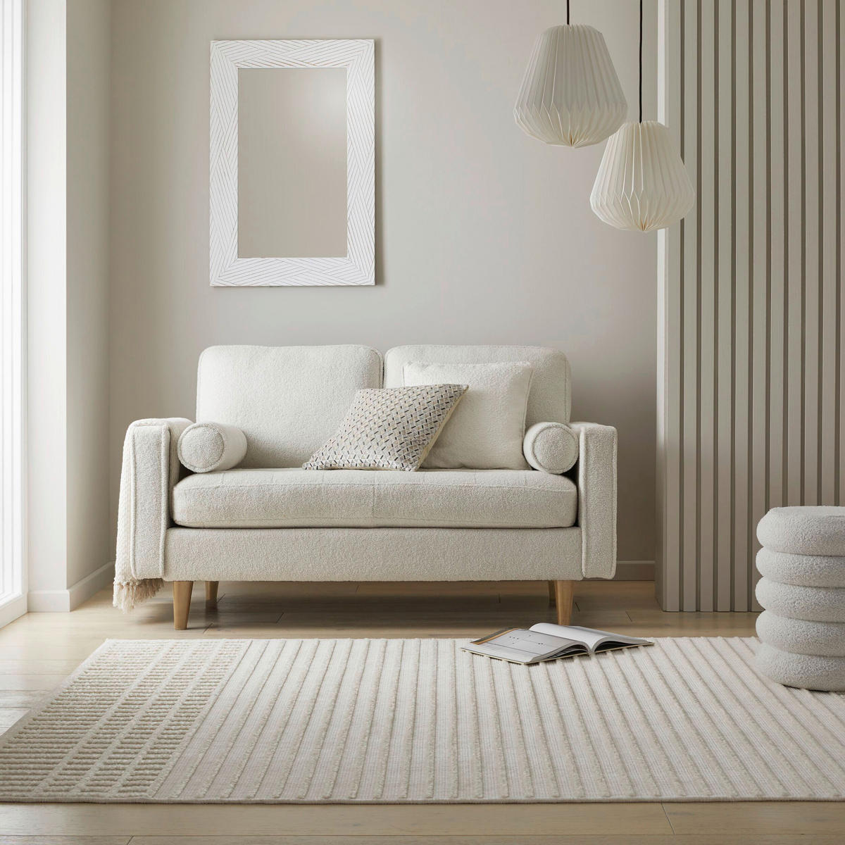 TKANÝ KOBEREC, 120/160 cm, krémová - krémová, Basics, textil (120/160cm)