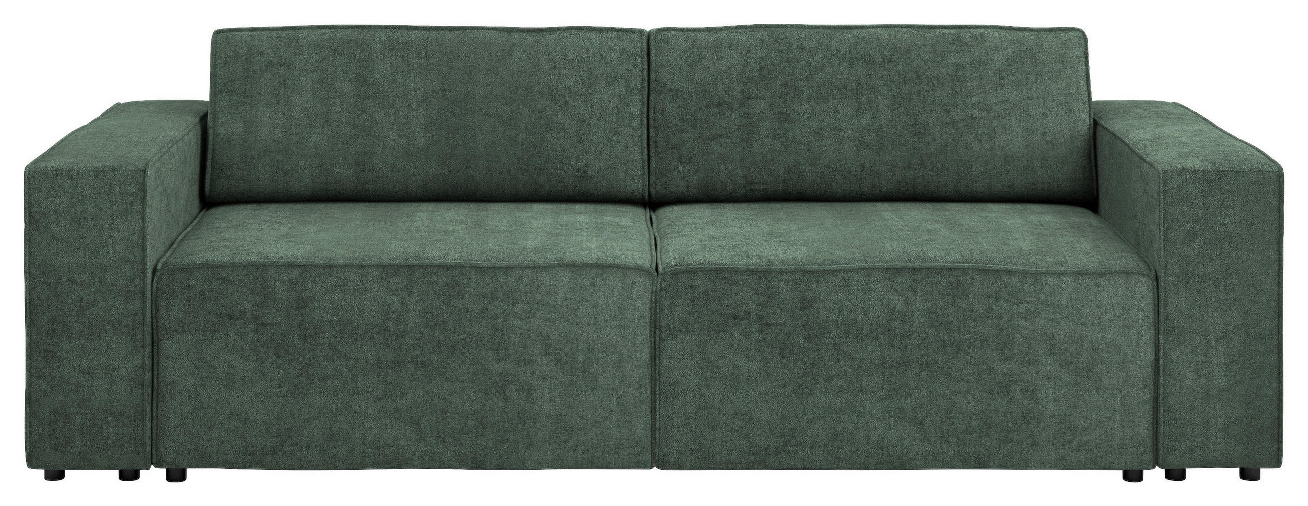 3-SITZER-SOFA Webstoff Dunkelgrün  - Dunkelgrün/Schwarz, MODERN, Kunststoff/Textil (254/84/98cm) - Stylife
