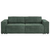 3-SITZER-SOFA Webstoff Dunkelgrün  - Dunkelgrün/Schwarz, MODERN, Kunststoff/Textil (254/84/98cm) - Stylife