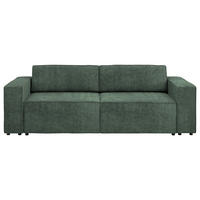 3-SITZER-SOFA Webstoff Dunkelgrün  - Dunkelgrün/Schwarz, MODERN, Kunststoff/Textil (254/84/98cm) - Stylife