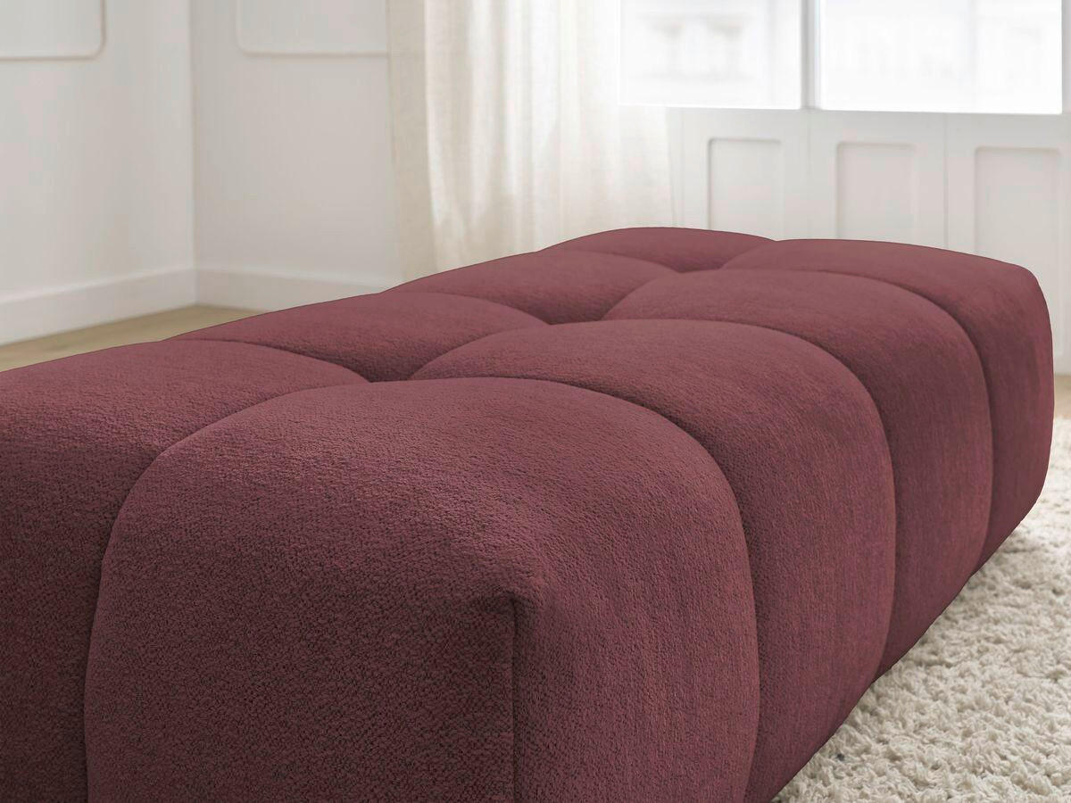 HOCKER EVEREST Flachgewebe Rot  - Rot/Schwarz, MODERN, Kunststoff/Textil (166/100/40cm)