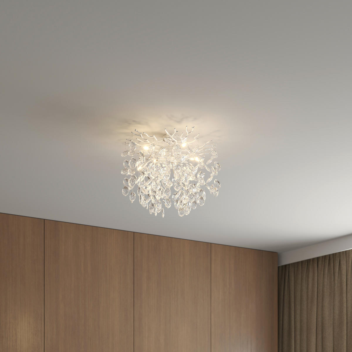 STROPNÍ SVÍTIDLO, 49/43 cm  - čiré, Konvenční, kov/sklo (49/43cm) - Glandor