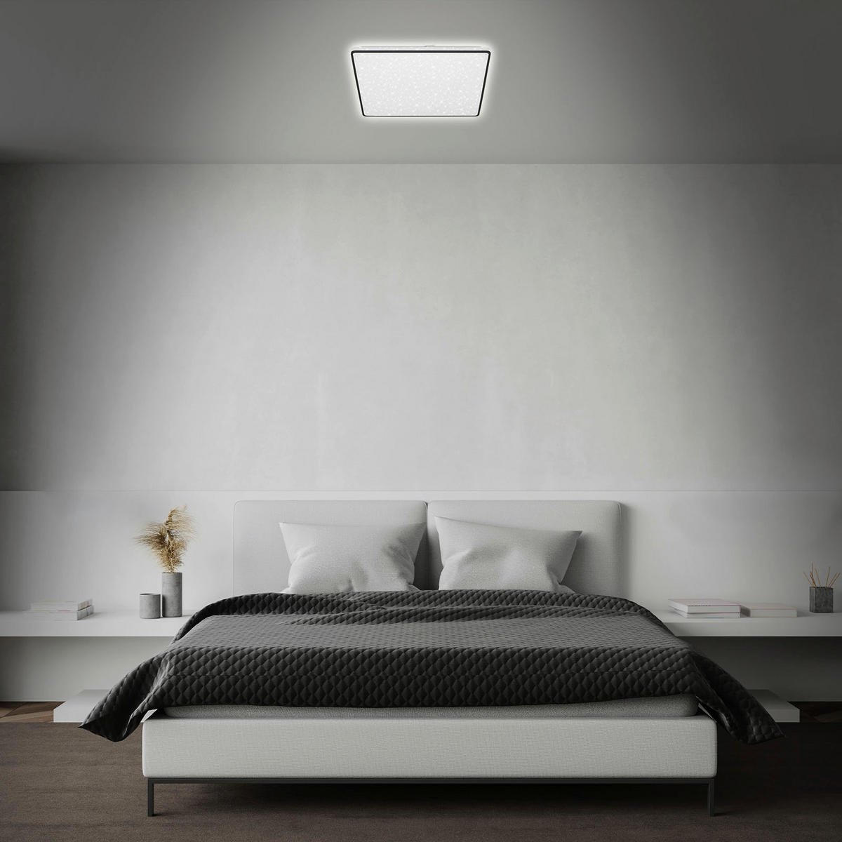 LED-DECKENLEUCHTE 37/37/5 cm   - Schwarz, Design, Kunststoff/Metall (37/37/5cm)