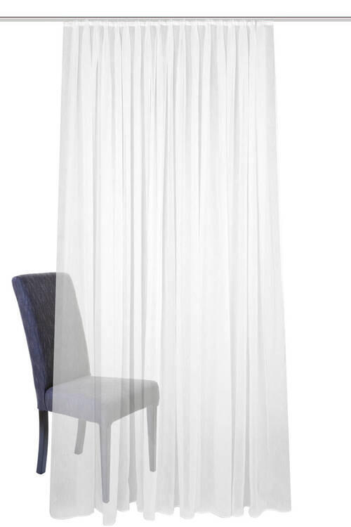 KUSOVÁ ZÁCLONA, 300/245 cm - bílá, Basics, textil (300/245cm) - Schmidt W. Gmbh