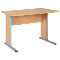 SCHREIBTISCH 90/65/72,2 cm Buchefarben   - Silberfarben/Buchefarben, Basics, Holzwerkstoff/Metall (90/65/72,2cm) - MID.YOU