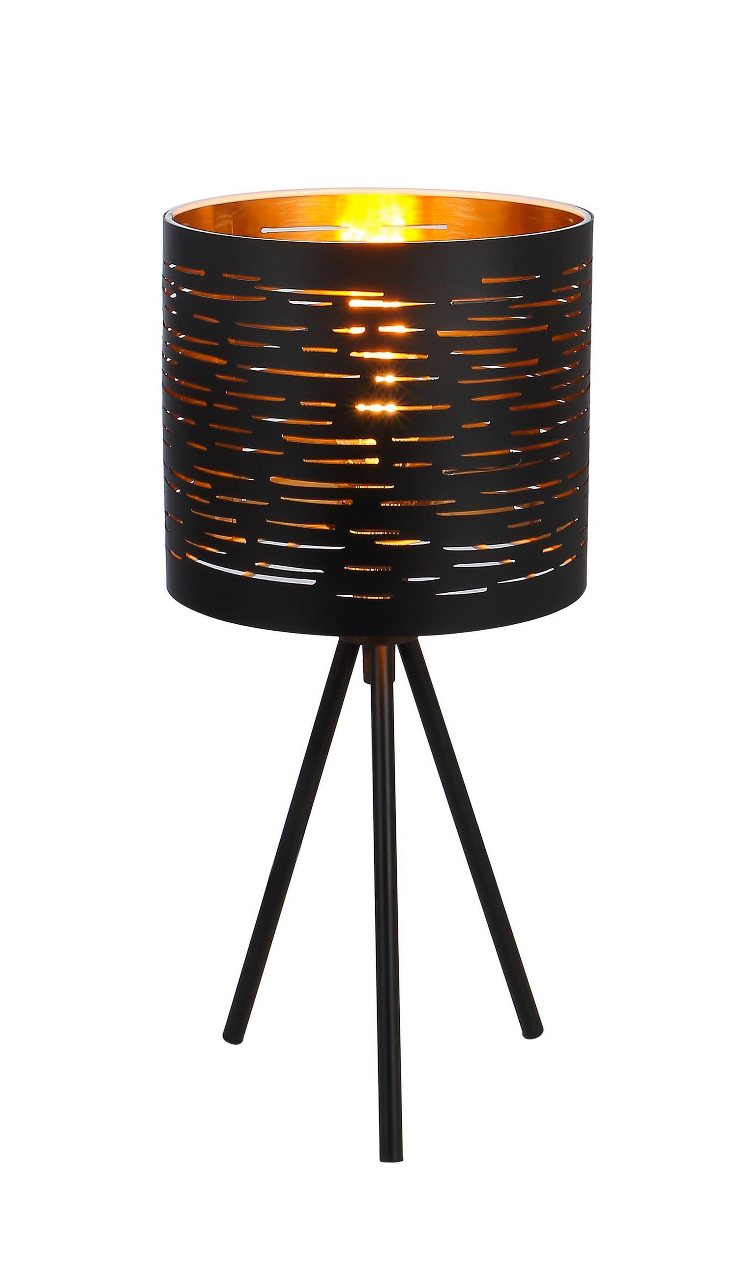 TISCHLEUCHTE Tunno 17/35 cm   - Goldfarben/Schwarz, Design, Kunststoff/Metall (17/35cm) - Globo
