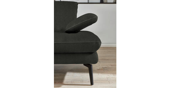 3-SITZER-SOFA in Velours Dunkelgrau  - Dunkelgrau/Beige, Design, Textil/Metall (222/89/104cm) - Dieter Knoll