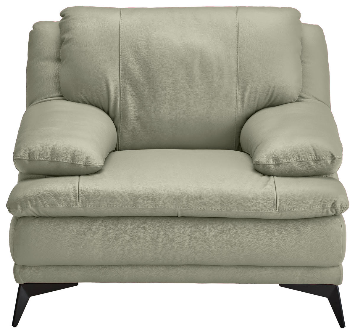 SESSEL in Echtleder Taupe  - Taupe/Schwarz, Design, Leder/Metall (115/92/98cm) - Novel