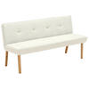 SITZBANK in Holz, Textil Creme  - Eichefarben/Creme, Design, Holz/Textil (157/88/63cm) - Linea Natura