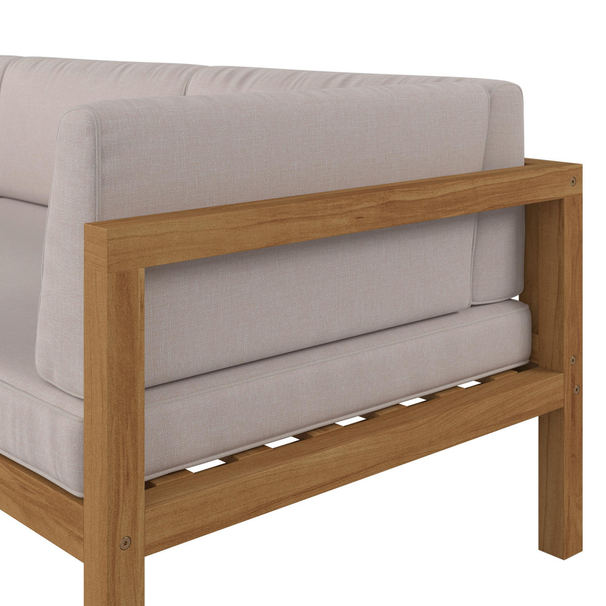 LOUNGEGARNITUR Akazie vollmassiv  - Beige/Naturfarben, MODERN, Holz/Textil (262/78/180cm) - Ambia Garden