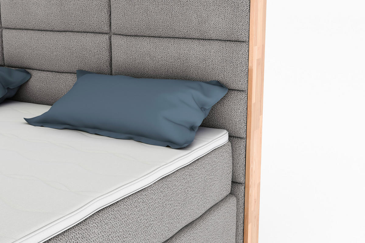 BOXSPRINGBETT 200/200 cm  in Beige  - Eichefarben/Beige, KONVENTIONELL, Holz/Textil (200/200cm) - Livetastic
