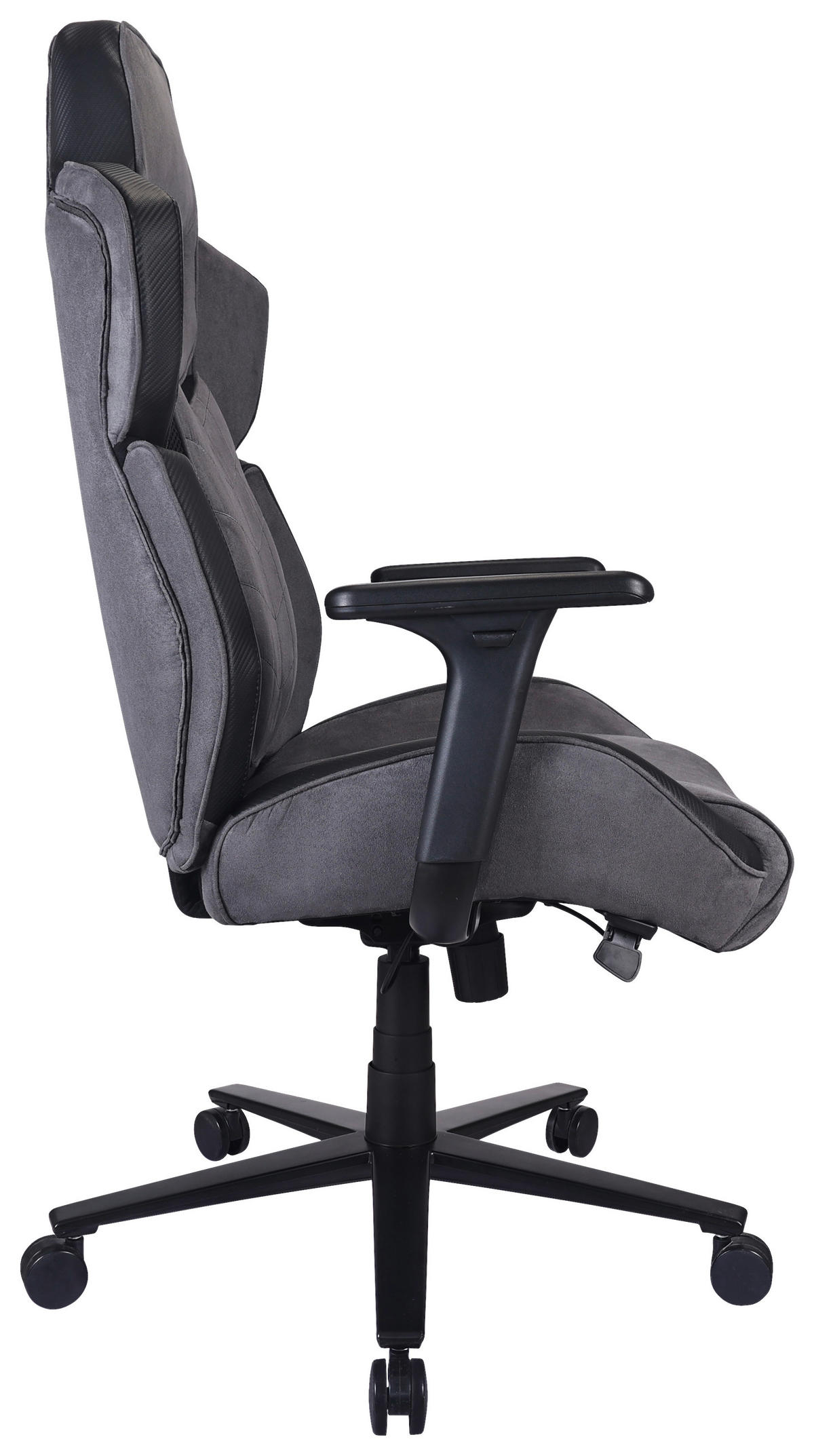 GAMINGSTUHL Grau, Schwarz Metall, Kunststoff, Textil   - Schwarz/Grau, MODERN, Kunststoff/Textil (68/114-122/68cm) - BX Gaming