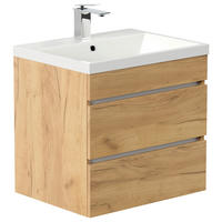 WASCHTISCHKOMBI 60 cm  - Eichefarben/Weiß, Basics, Keramik/Holzwerkstoff (60cm) - MID.YOU