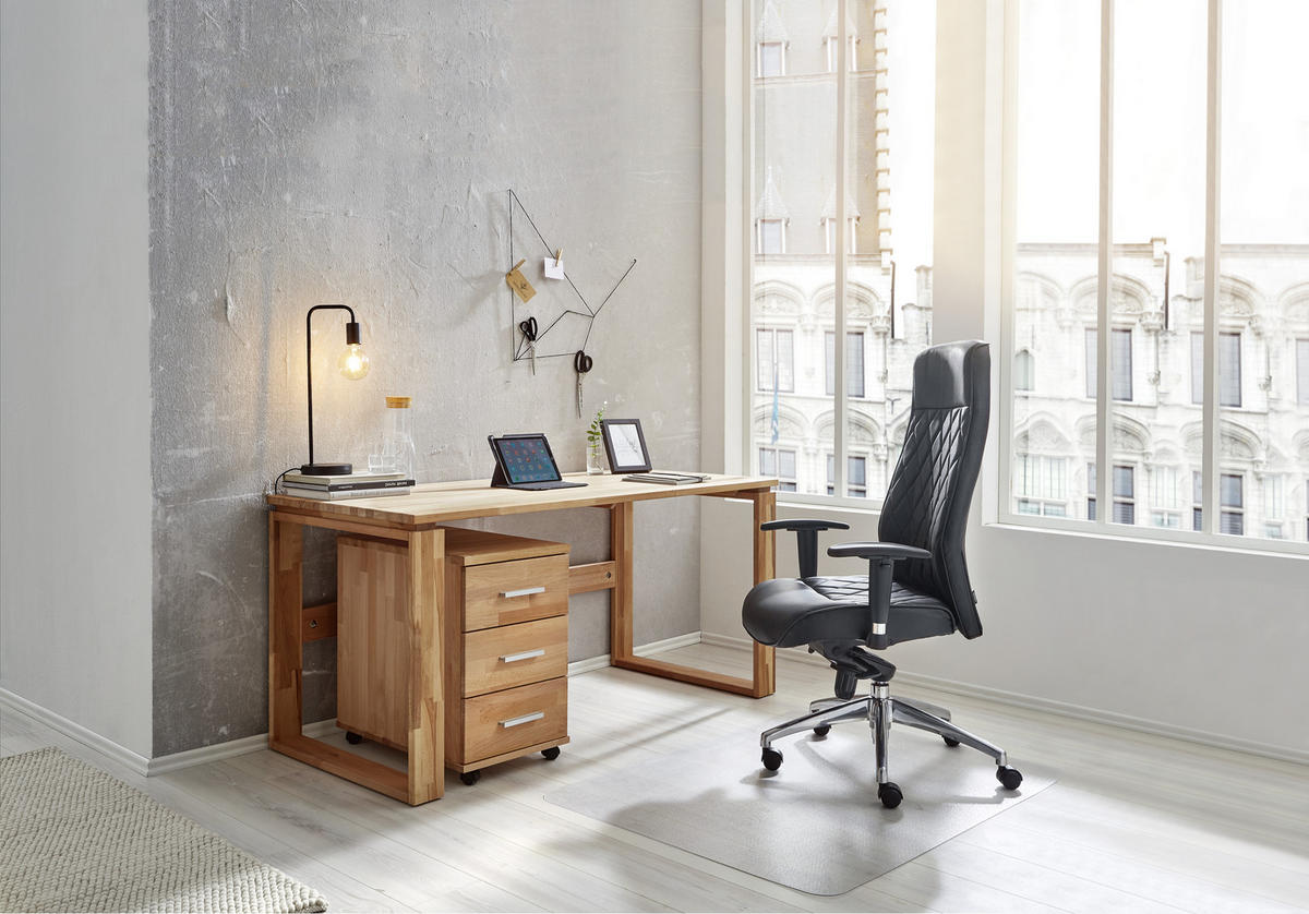 POJÍZDNÝ KONTEJNER, 40/63/60 cm - barvy stříbra/barvy buku, Natur, kov/dřevo (40/63/60cm) - Linea Natura