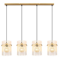 LAMPĂ SUSPENDATĂ 97/4/140 cm  - străveziu/auriu, Konventionell, sticlă/metal (97/4/140cm) - Globo