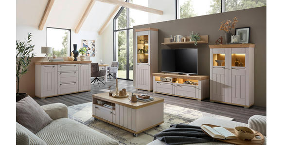 SIDEBOARD  200/100/47 cm 3 Schublade(n)  - Kaschmir/Eiche Artisan, ROMANTIK / LANDHAUS, Holzwerkstoff/Metall (200/100/47cm) - Landscape