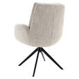 ARMLEHNSTUHL  Stoffauswahl, Typenauswahl, Sitzfläche 360° drehbar Webstoff  - Creme/Schwarz, Design, Textil/Metall (66/95/74cm) - Novel