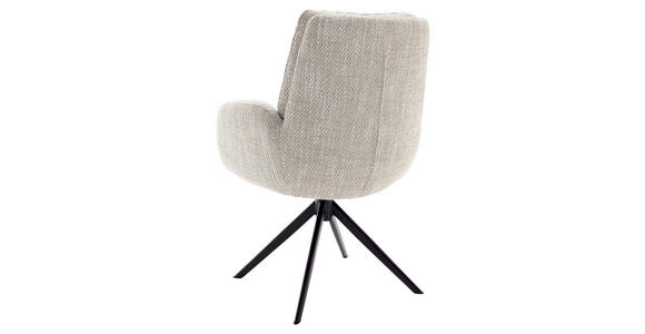 ARMLEHNSTUHL  Stoffauswahl, Typenauswahl, Sitzfläche 360° drehbar Webstoff  - Creme/Schwarz, Design, Textil/Metall (66/95/74cm) - Novel