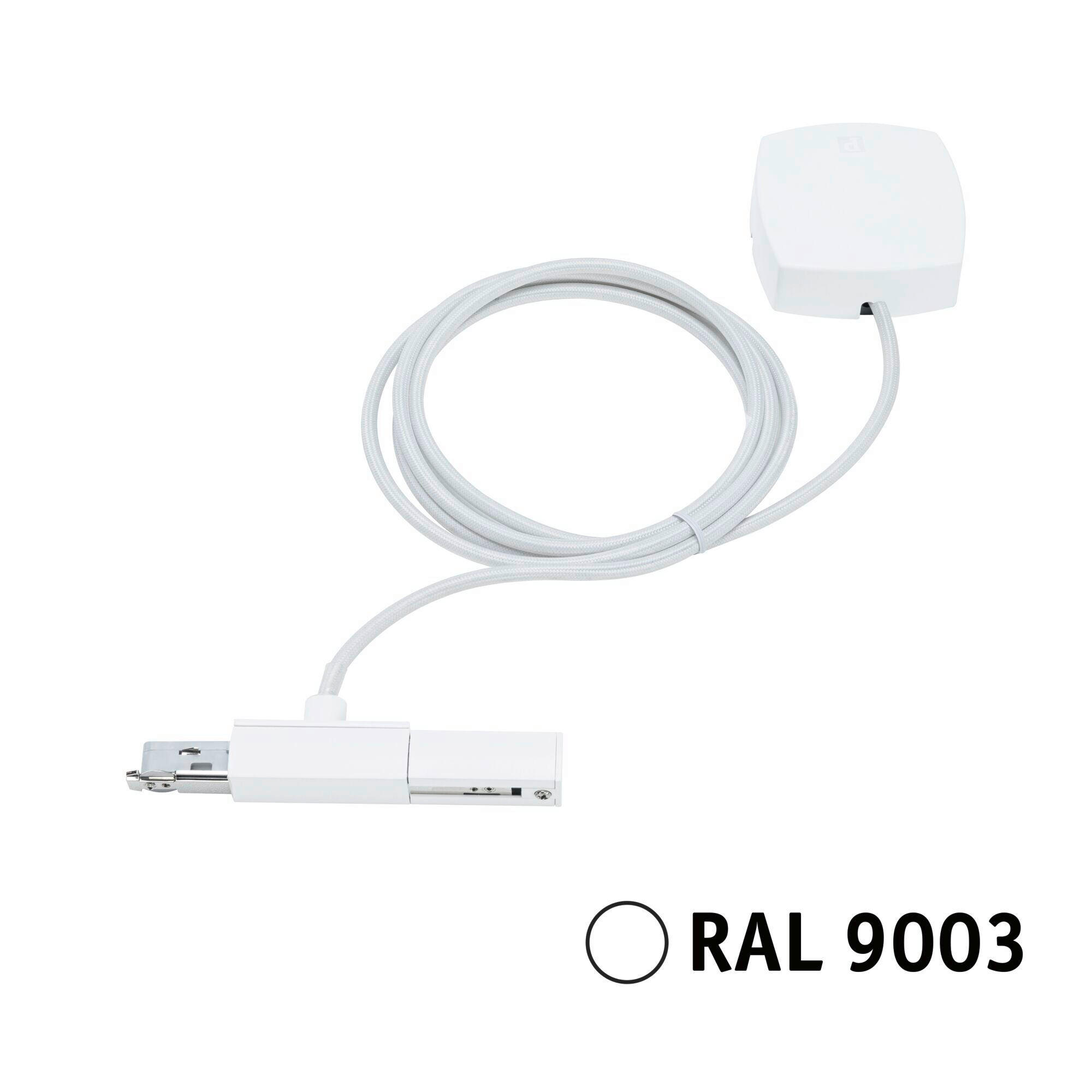 SCHIENENSYSTEM-EINSPEISER URail Kabeleinspeisung m.1000W 16,5/200 cm   - Weiß, Basics, Metall (16,5/200cm) - Paulmann