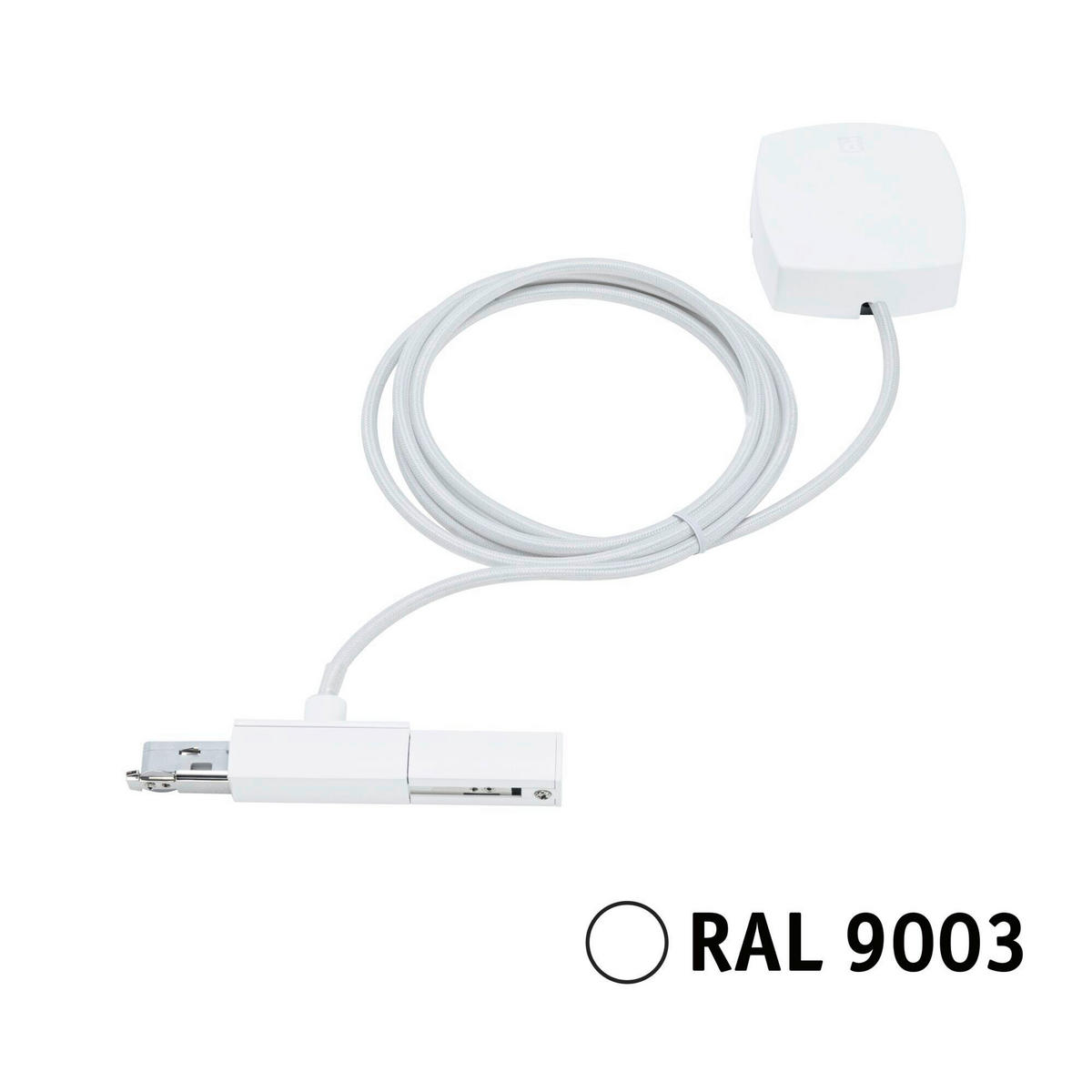 SCHIENENSYSTEM-EINSPEISER URail Kabeleinspeisung m.1000W 16,5/200 cm   - Weiß, Basics, Metall (16,5/200cm) - Paulmann
