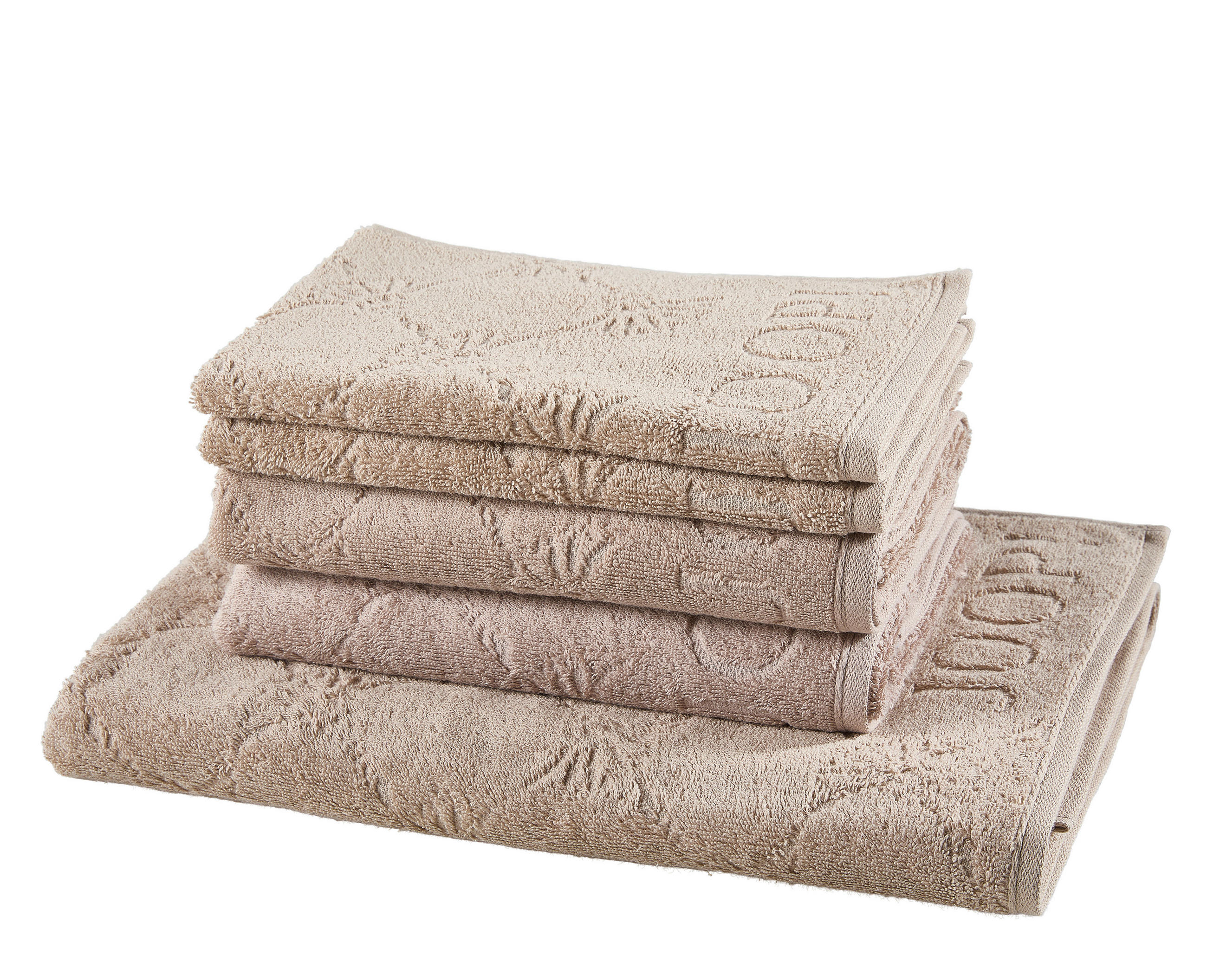 FROTTIERSET Sandfarben, Beige 5-teilig  - Sandfarben/Beige, Basics, Textil - Joop!