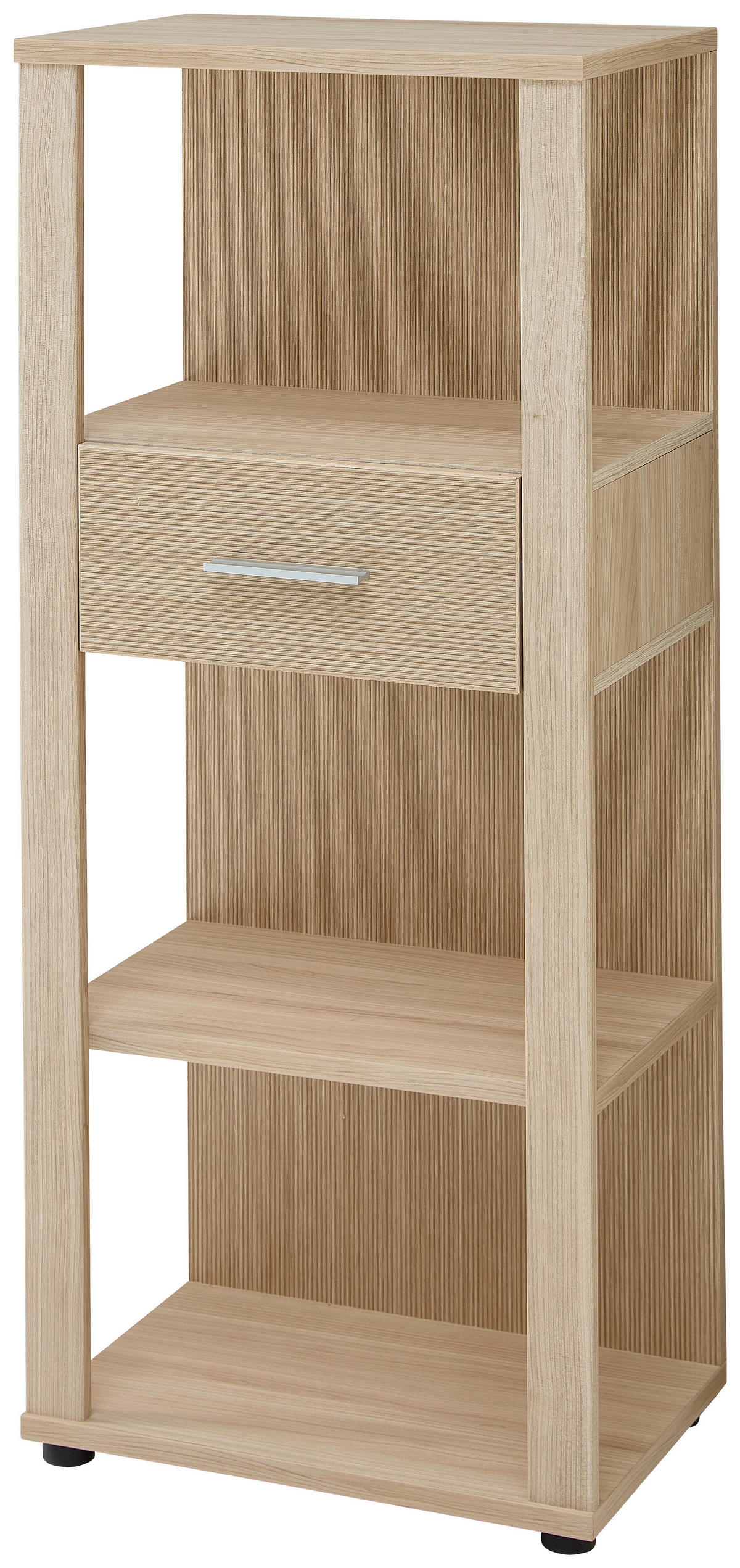 PISARNIŠKI REGAL 55/129/38 cm barve hrasta  - barve kroma/črna, Konvencionalno, kovina/leseni material (55/129/38cm) - Stylife