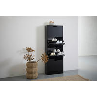 Schuhkipper Luanda - Schwarz, Design, Holzwerkstoff (55/152,5/23,5cm) - Livetastic