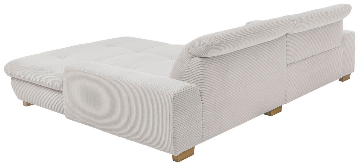 ECKSOFA Hellgrau Cord  - Eichefarben/Hellgrau, Design, Holz/Textil (276/198cm) - SetOne by Musterring