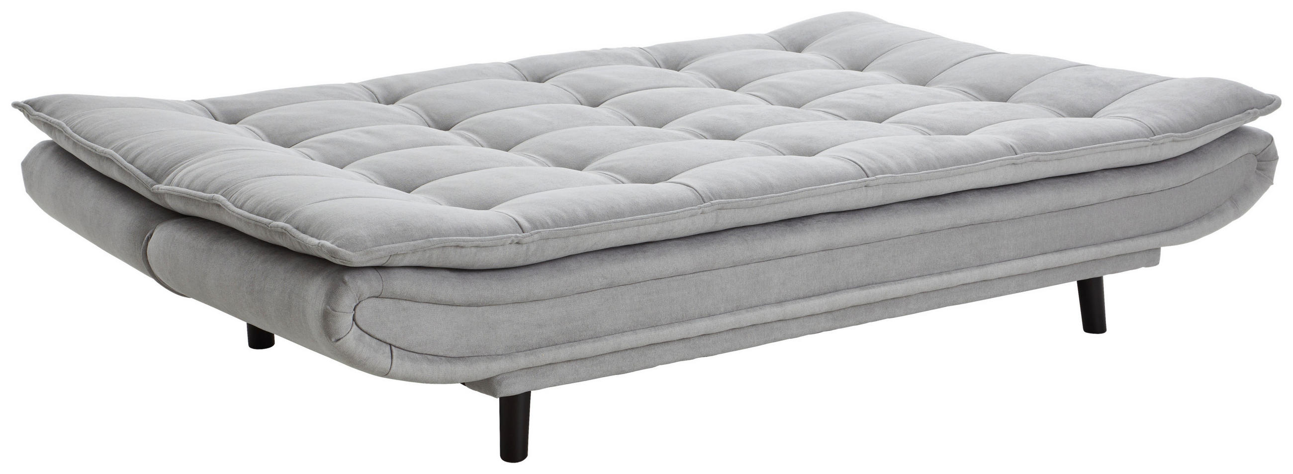 ZOFA S POSTELJNO FUNKCIJO,  srebrne barve tekstil  - srebrne barve/črna, Design, tekstil/les (194/100/90cm) - Ti'me