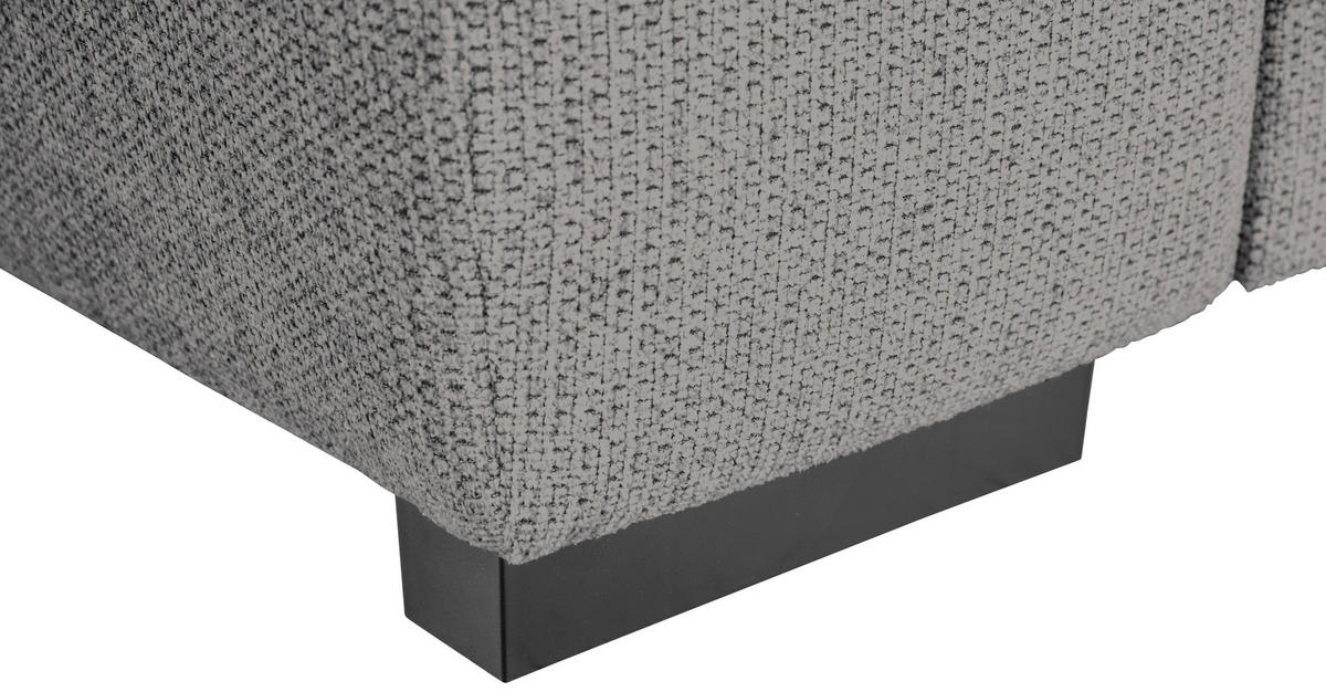 ECKSOFA in Struktur Dunkelgrau  - Dunkelgrau/Schwarz, Design, Kunststoff/Textil (284/205cm) - MID.YOU
