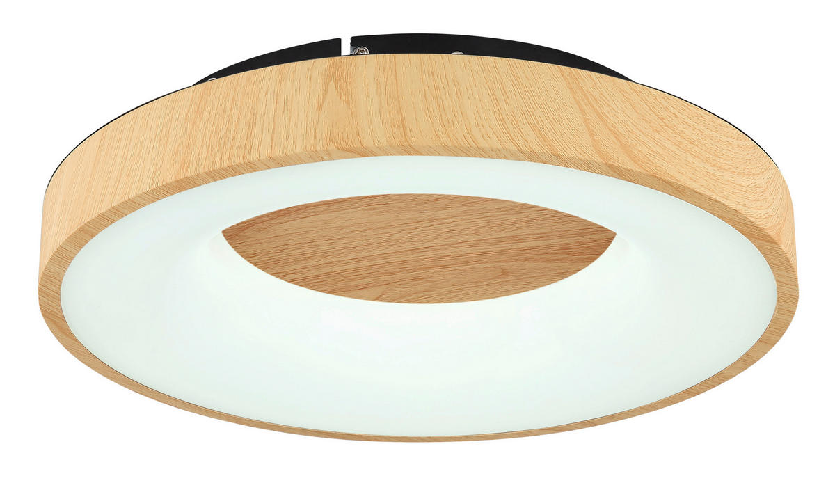 STROPNÍ LED SVÍTIDLO, 40/40/10 cm - černá/opál, Natur, kov/plast (40/40/10cm) - Globo