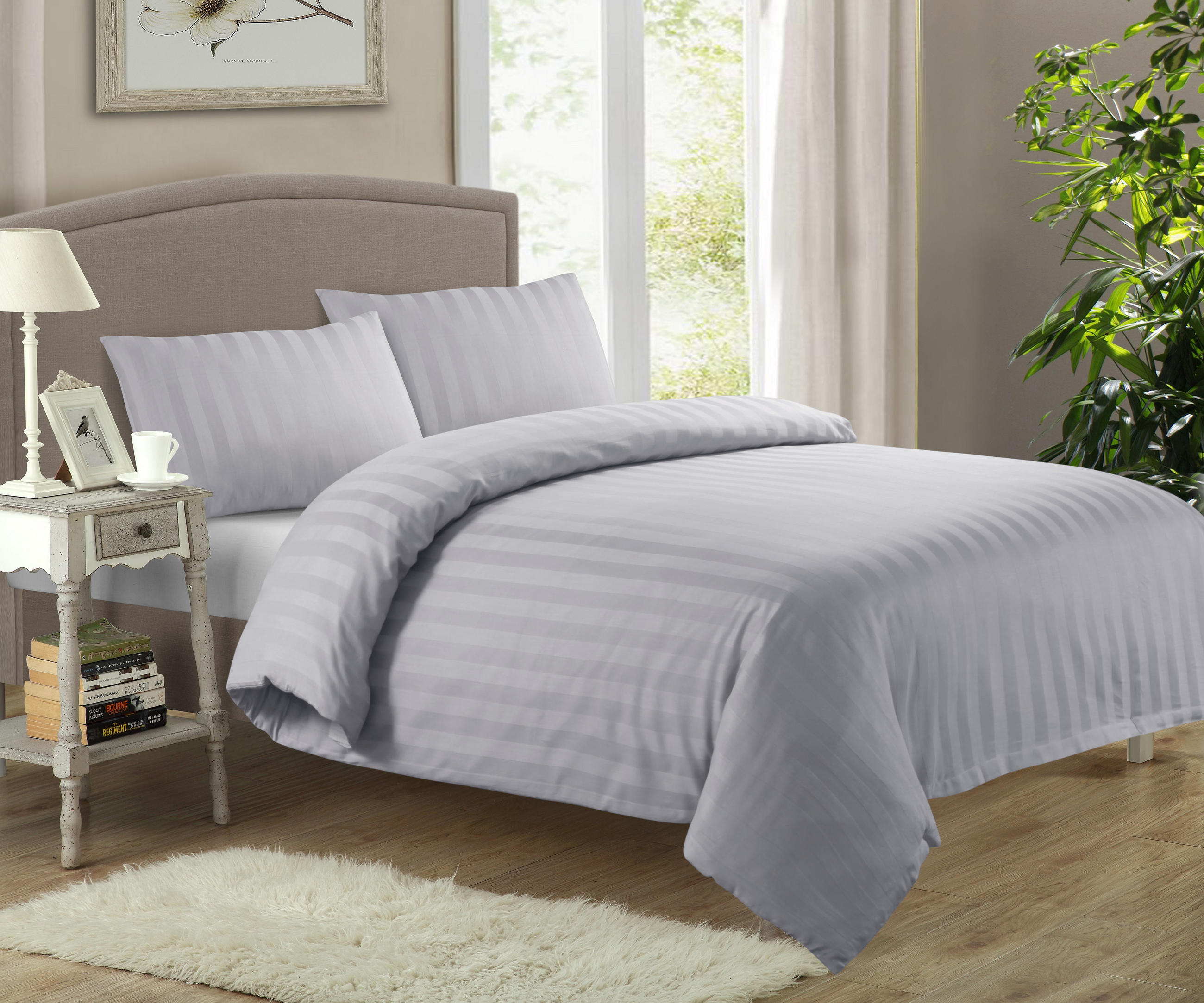 PÅSLAKANSET satin 220/210 cm  - grå, Basics, textil (220/210cm)