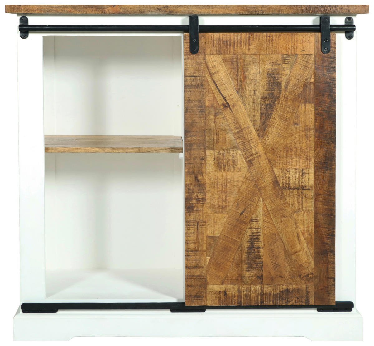 KOMODA   100/85/45 cm   prirodne boje, crna, bijela  - bijela/prirodne boje, Lifestyle, drvni materijal/drvo (100/85/45cm) - MID.YOU