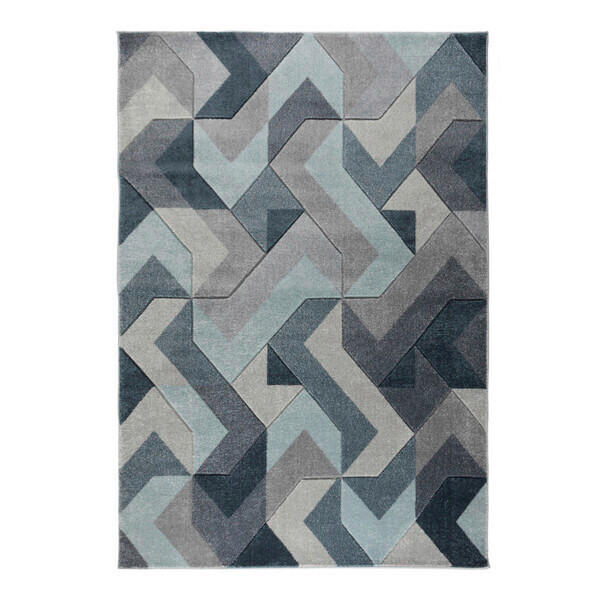 WEBTEPPICH 120/170 cm AURORA Blau  - Blau, KONVENTIONELL, Textil (120/170cm)