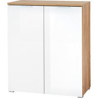 SCHUHSCHRANK 89/105/40 cm  - Weiss/Eichefarben, Konventionell, Glas/Holzwerkstoff (89/105/40cm)