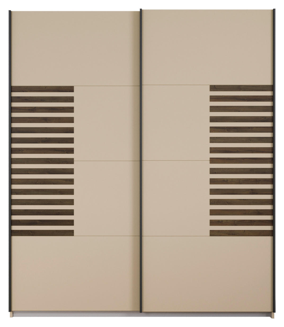 SCHWEBETÜRENSCHRANK 181/210/62 cm 2-türig Champagner, Eiche dunkel  - Eiche dunkel/Champagner, MODERN, Holzwerkstoff/Metall (181/210/62cm) - Rauch Möbel