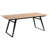 ESSTISCH 200-300/100/77 cm Echtholz  Holz ausziehbar, in verschiedenen Größen erhältlich, Variantenauswahl Eichefarben  - Eichefarben/Schwarz, Design, Holz/Metall (200-300/100/77cm) - Musterring