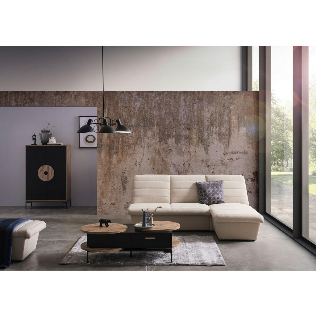 Thumbnail - Looks by W.Joop Ecksofa Looks Viii, Creme, Textil, Uni, 3-Sitzer, Ottomane rechts, L-Form, 214x168 cm, Made in EU, FSC M...