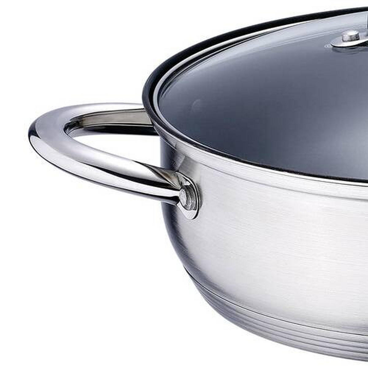 KOCHTOPFSET 12-teilig  - Edelstahlfarben/Transparent, MODERN, Glas/Metall
