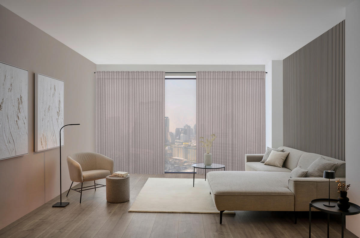 FERTIGVORHANG halbtransparent  - Anthrazit, Trend, Textil (140/260cm) - Dieter Knoll