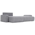 ECKSOFA  in Cord Grau  - Schwarz/Grau, MODERN, Kunststoff/Textil (150/245cm) - Carryhome