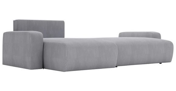 ECKSOFA  in Cord Grau  - Schwarz/Grau, MODERN, Kunststoff/Textil (150/245cm) - Carryhome