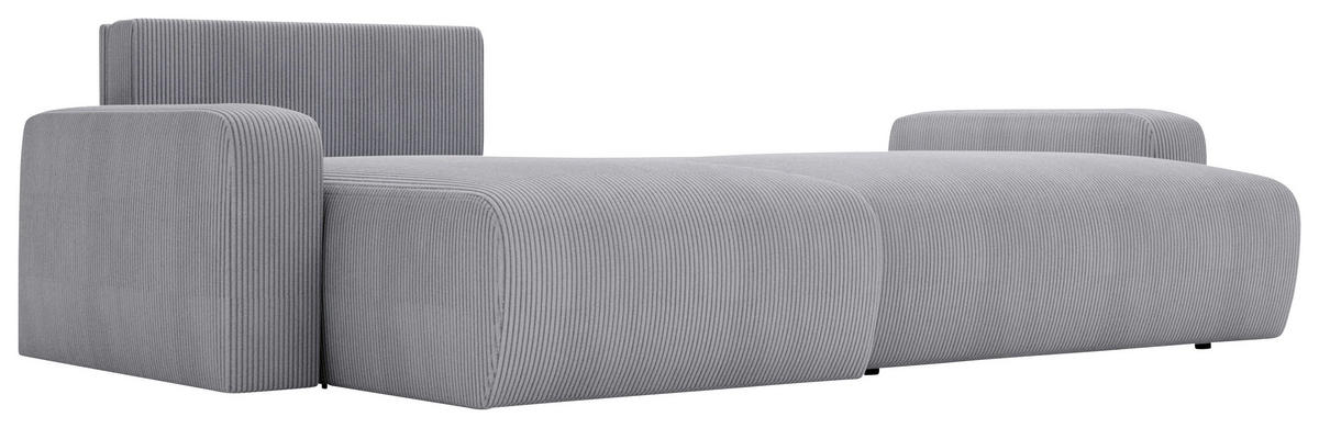 ECKSOFA in Cord Grau  - Schwarz/Grau, Modern, Kunststoff/Textil (150/245cm) - Carryhome