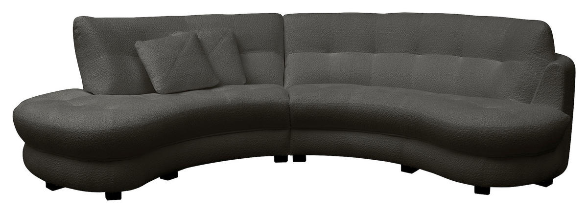 ECKSOFA in Bouclé Anthrazit  - Weiss/Anthrazit, Design, Kunststoff/Textil (113/300cm) - Livetastic