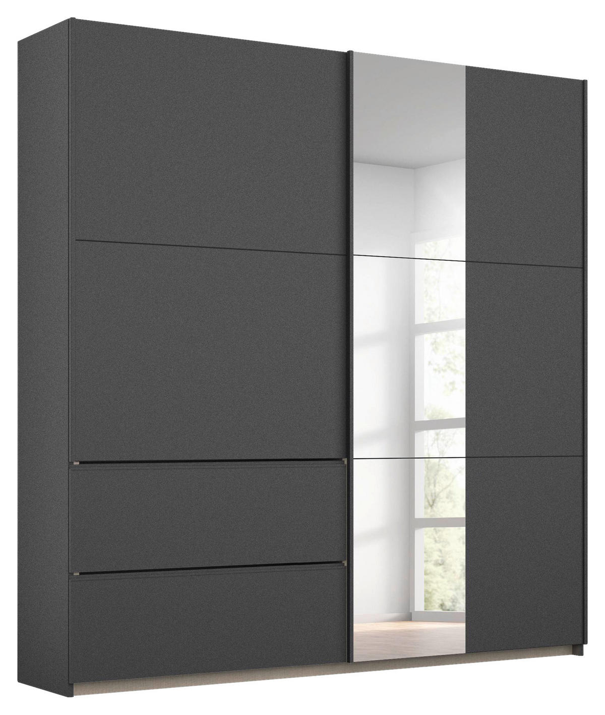 SCHIEBETÜRENSCHRANK 175/210/59 cm 2-türig Grau  - Grau, Design, Holzwerkstoff/Metall (175/210/59cm) - Rauch Möbel