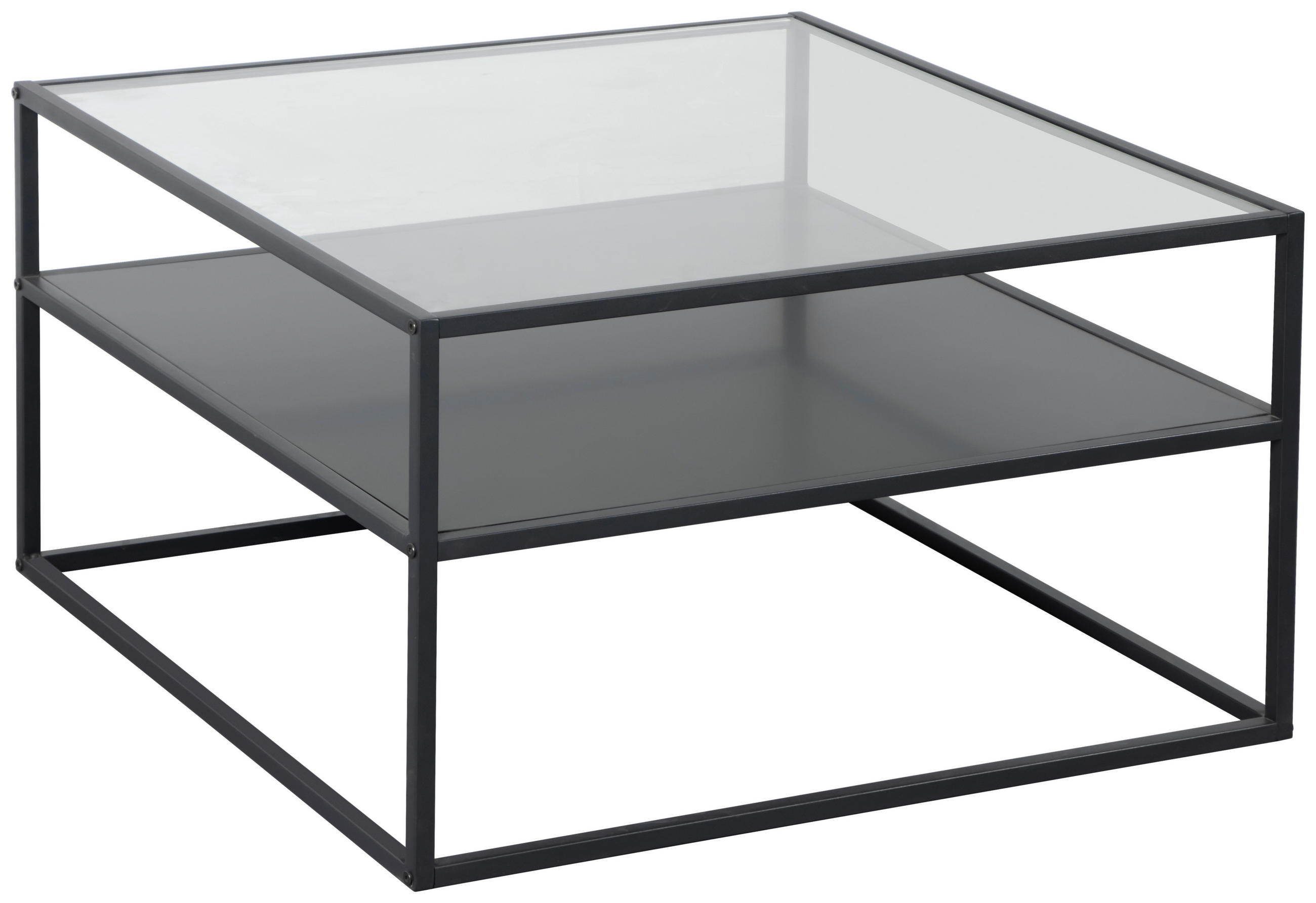 COUCHTISCH 70/70/43 cm quadratisch Schwarz  - Schwarz, Design, Glas/Holzwerkstoff (70/70/43cm) - Boxxx