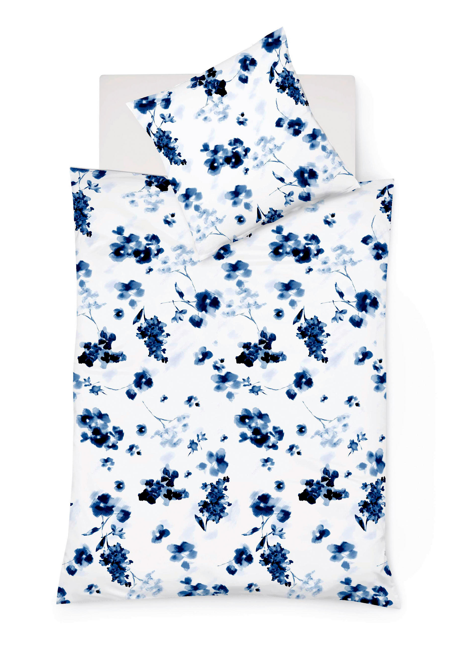 BETTWÄSCHE Provence Cassis Leinenoptik 155/220 cm  - Blau, Basics, Textil (155/220cm) - Fleuresse