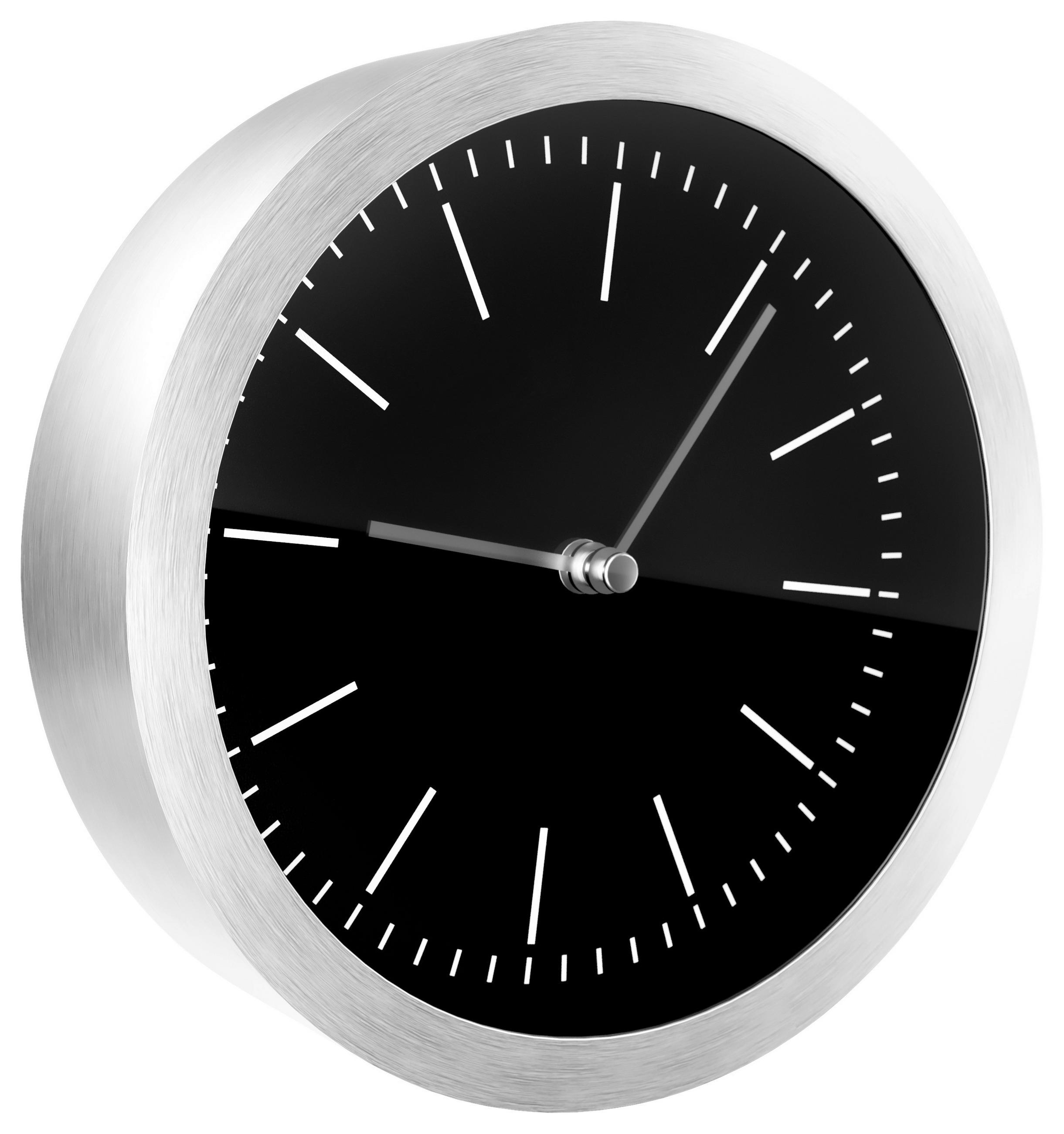 WANDUHR 15 cm   - Silberfarben/Schwarz, Basics, Metall (15cm)