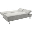 SCHLAFSOFA Flachgewebe Hellgrau  - Chromfarben/Hellgrau, Design, Holz/Textil (205/77-93/99cm) - Novel