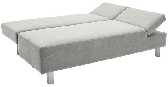 SCHLAFSOFA Flachgewebe Hellgrau  - Chromfarben/Hellgrau, Design, Holz/Textil (205/77-93/99cm) - Novel